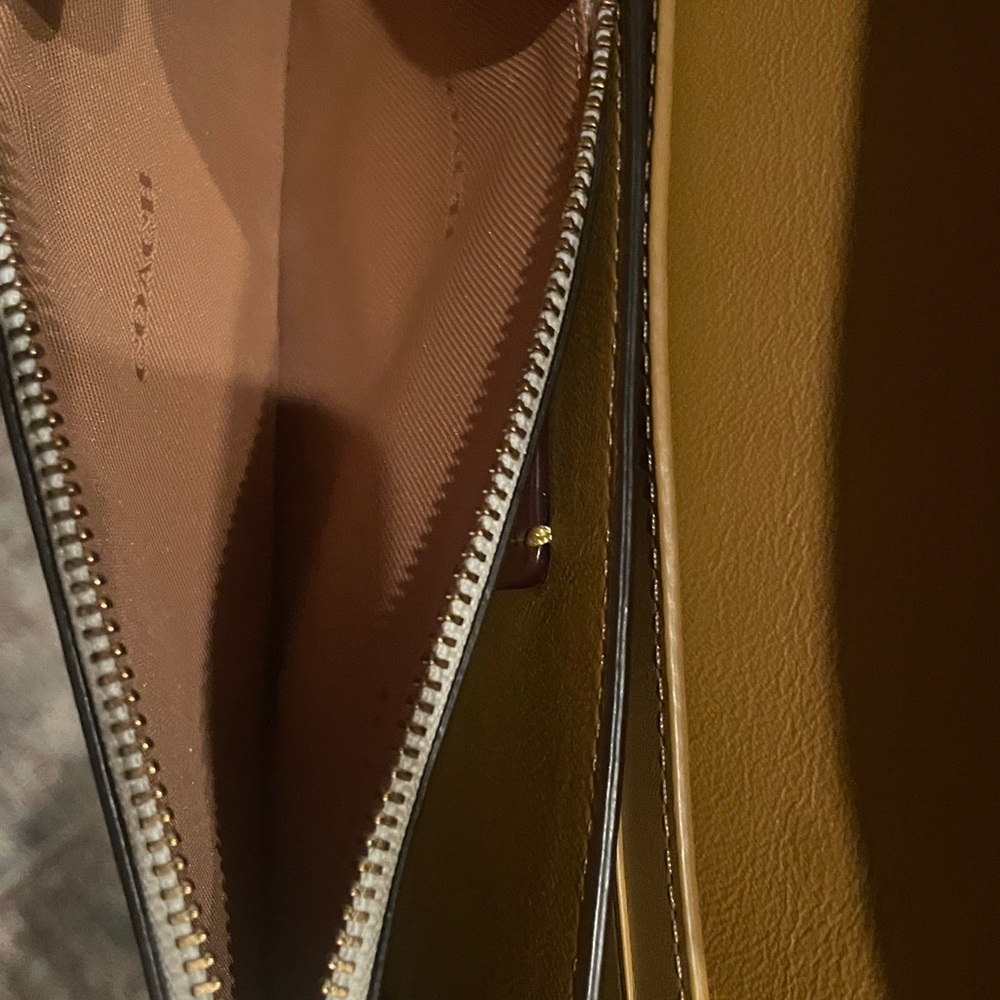Coach Callie Leather Chain Clutch Crossbody Varsity Stripe Bag - Picture 7 of 10